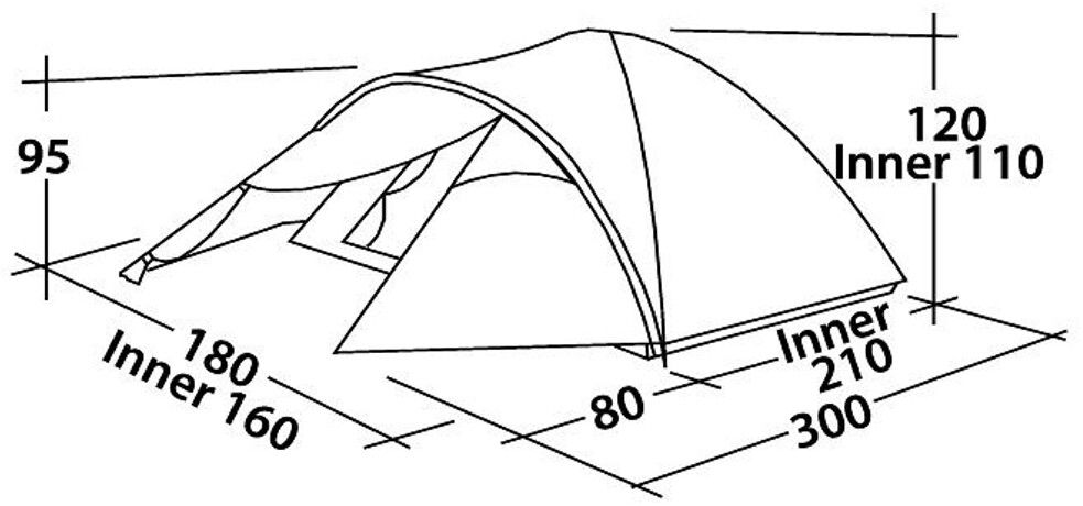 Easy Camp Vacances Tente Quasar 300 cm//3 personnes Orange